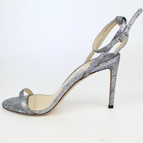 New JIMMY CHOO Minny 85 Glitter Heels– Strappy Sandals for Party, Wedding, Gala - Picture 5 of 15